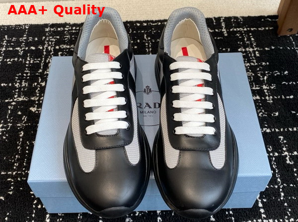 Prada Americas Cup Biker Fabric Sneakers in Black 3E6420 Replica