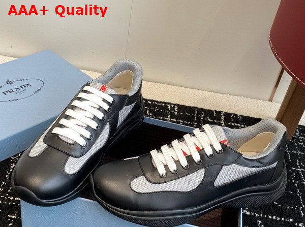 Prada Americas Cup Biker Fabric Sneakers in Black 3E6420 Replica