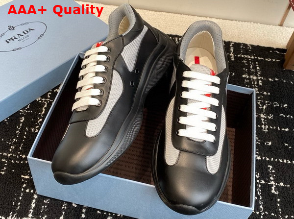 Prada Americas Cup Biker Fabric Sneakers in Black 3E6420 Replica