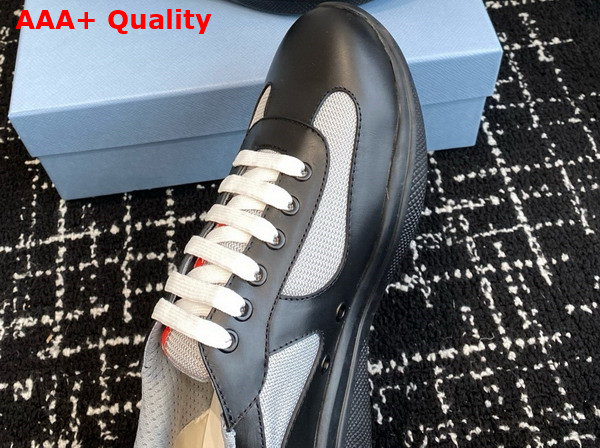 Prada Americas Cup Biker Fabric Sneakers in Black 3E6420 Replica