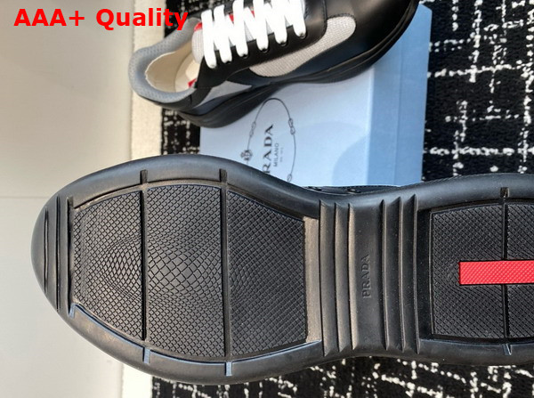 Prada Americas Cup Biker Fabric Sneakers in Black 3E6420 Replica