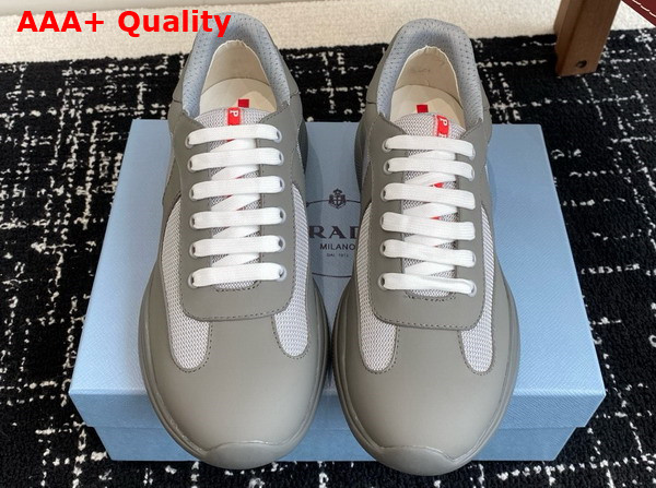 Prada Americas Cup Biker Fabric Sneakers in Grey 3E6420 Replica