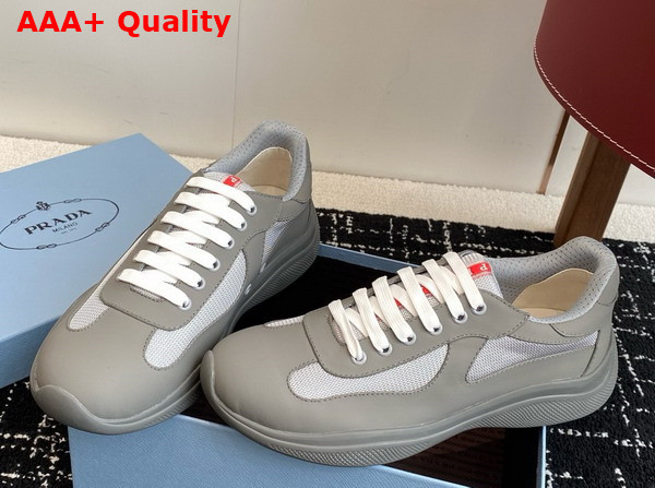 Prada Americas Cup Biker Fabric Sneakers in Grey 3E6420 Replica