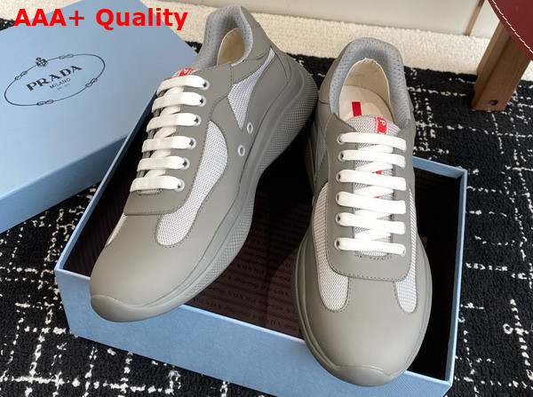 Prada Americas Cup Biker Fabric Sneakers in Grey 3E6420 Replica
