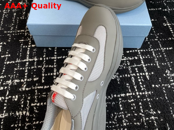 Prada Americas Cup Biker Fabric Sneakers in Grey 3E6420 Replica