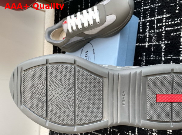 Prada Americas Cup Biker Fabric Sneakers in Grey 3E6420 Replica