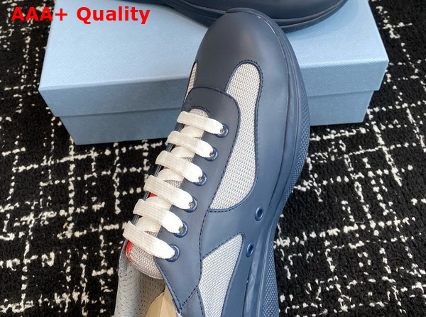 Prada Americas Cup Biker Fabric Sneakers in Royal Blue 3E6420 Replica