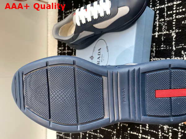Prada Americas Cup Biker Fabric Sneakers in Royal Blue 3E6420 Replica
