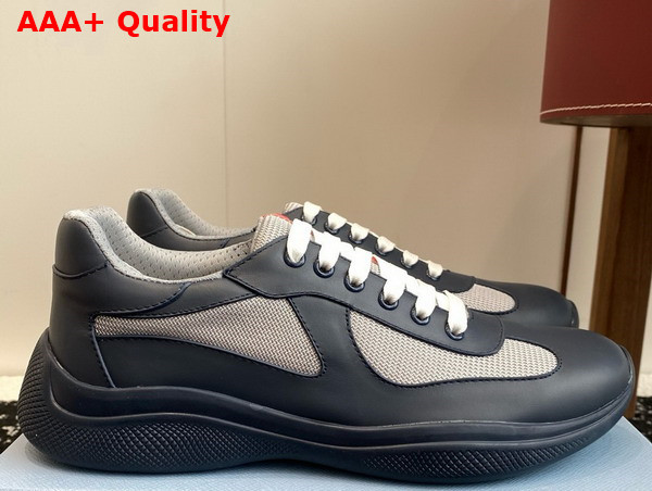 Prada Americas Cup Biker Fabric Sneakers in Royal Blue 3E6420 Replica