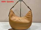 Prada Arque Large Leather Shoulder Bag in Caramel 1BC218 Replica