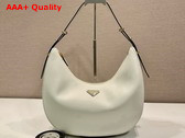 Prada Arque Large Leather Shoulder Bag in White 1BC218 Replica