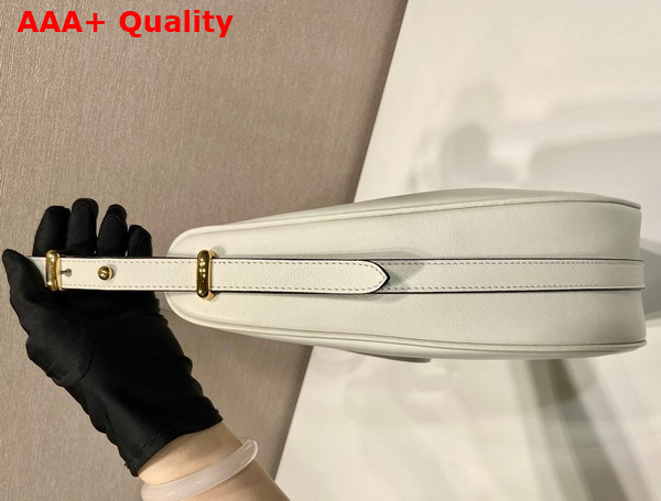 Prada Arque Large Leather Shoulder Bag in White 1BC218 Replica
