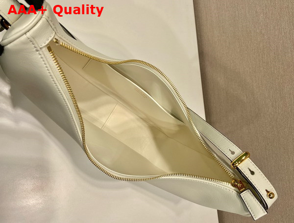 Prada Arque Large Leather Shoulder Bag in White 1BC218 Replica