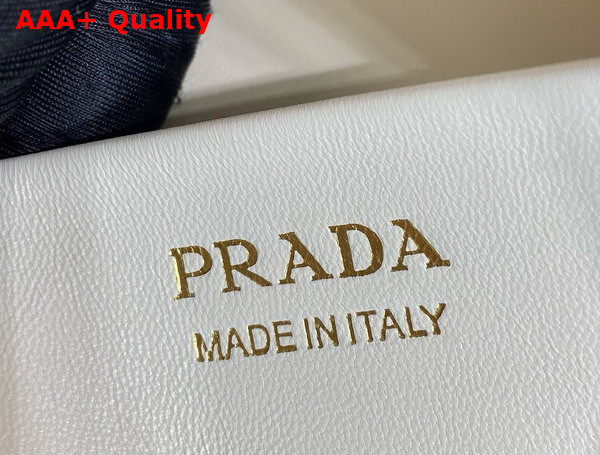 Prada Arque Large Leather Shoulder Bag in White 1BC218 Replica