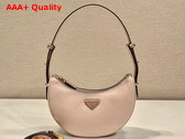 Prada Arque Small Leather Shoulder Bag in Alabaster Pink 1BC194 Replica