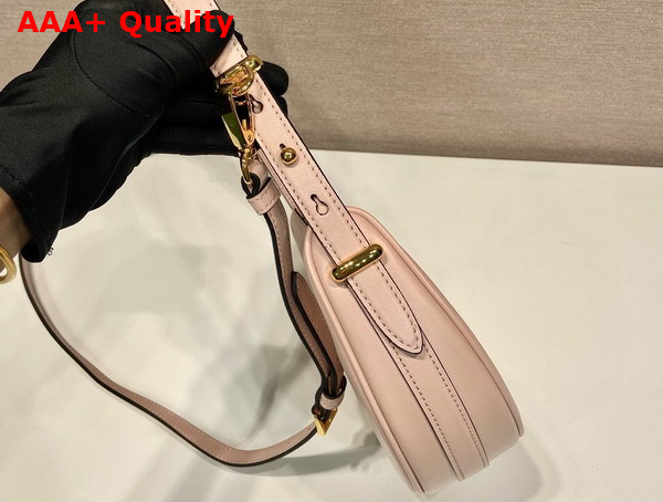 Prada Arque Small Leather Shoulder Bag in Alabaster Pink 1BC194 Replica
