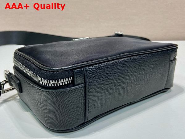 Prada Brique Re Nylon and Saffiano Leather Bag in Black 2VH070 Replica