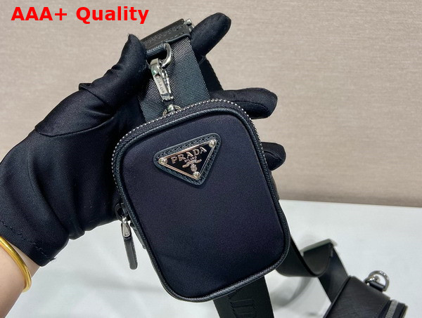Prada Brique Re Nylon and Saffiano Leather Bag in Black 2VH070 Replica