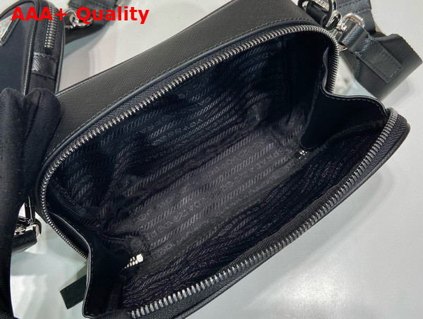 Prada Brique Re Nylon and Saffiano Leather Bag in Black 2VH070 Replica