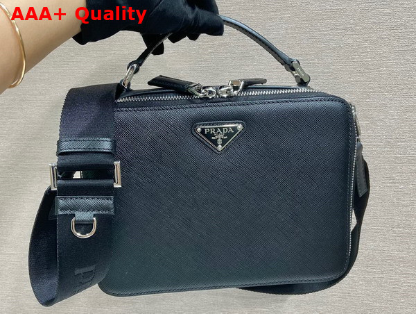 Prada Brique Saffiano Leather Bag in Black 2VH069 Replica