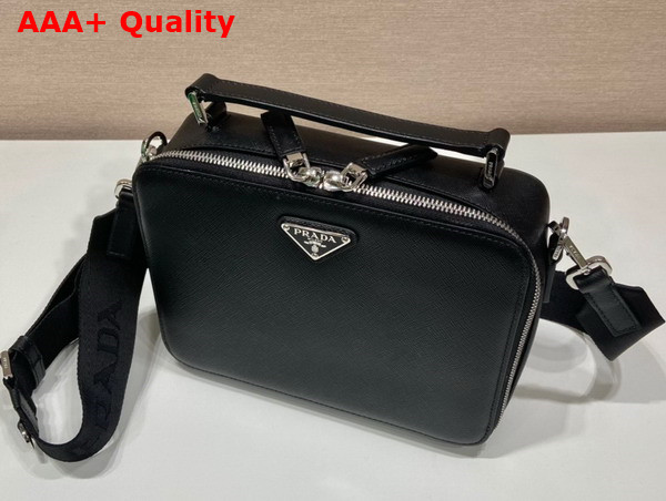Prada Brique Saffiano Leather Bag in Black 2VH069 Replica