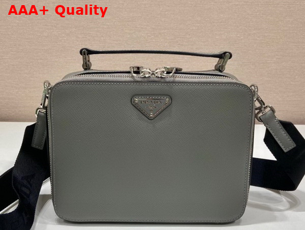 Prada Brique Saffiano Leather Bag in Marble Gray 2VH069 Replica