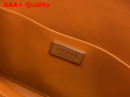 Prada Brushed Leather Handbag in Orange 1BA327 Replica