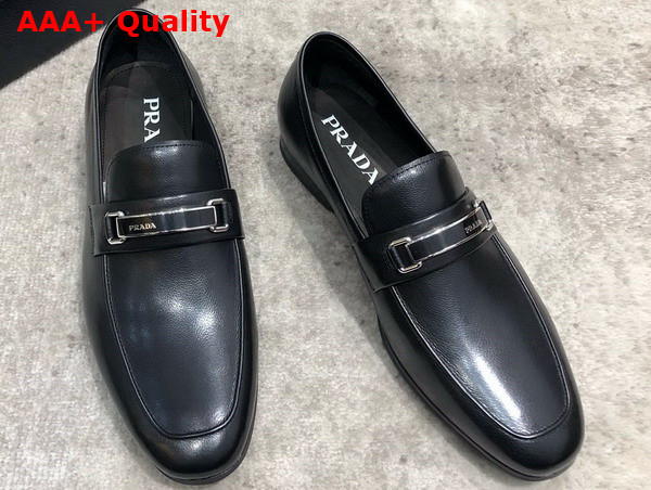 Prada Brushed Leather Loafers in Black for Men Replica