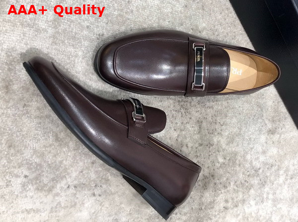 Prada Brushed Leather Loafers in Brown for Men Replica