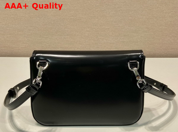 Prada Brushed Leather Mini Bag with Shoulder Strap in Black 2VD061 Replica