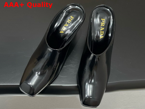 Prada Brushed Leather Mules in Black 1I839N Replica