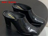 Prada Brushed Leather Mules in Black 1I839N Replica