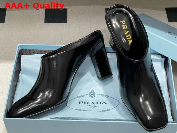 Prada Brushed Leather Mules in Black 1I839N Replica