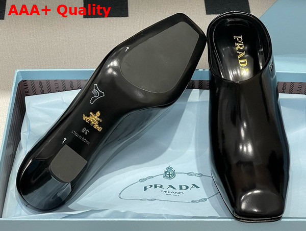 Prada Brushed Leather Mules in Black 1I839N Replica
