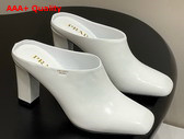 Prada Brushed Leather Mules in White 1I839N Replica