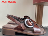 Prada Brushed Leather Sandals with Buckle in Brown 1X962N Replica
