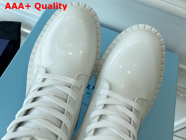 Prada Brushed Leather and Re Nylon Boots in White 1T782M Replica
