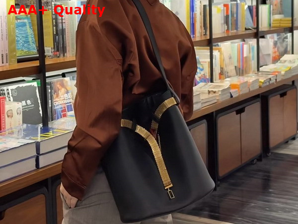 Prada Buckle Leather Bucket Bag with Jeweled Belt in Briarwood 1BE085 Replica