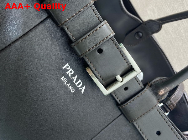 Prada Buckle Nappa Leather Bag in Dark Brown 2VG126 Replica