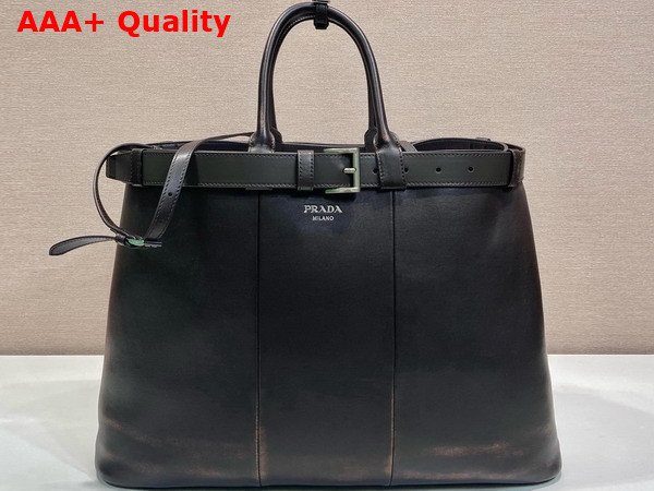 Prada Buckle Nappa Leather Bag in Dark Brown 2VG126 Replica