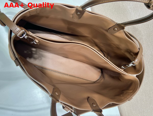 Prada Buckle Suede Bag with Belt in Cocoa Brown 2VG126 Replica