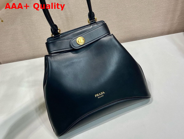Prada Carey Medium Leather Tote Bag in Black 1BG567 Replica