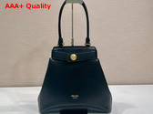 Prada Carey Medium Leather Tote Bag in Black 1BG567 Replica