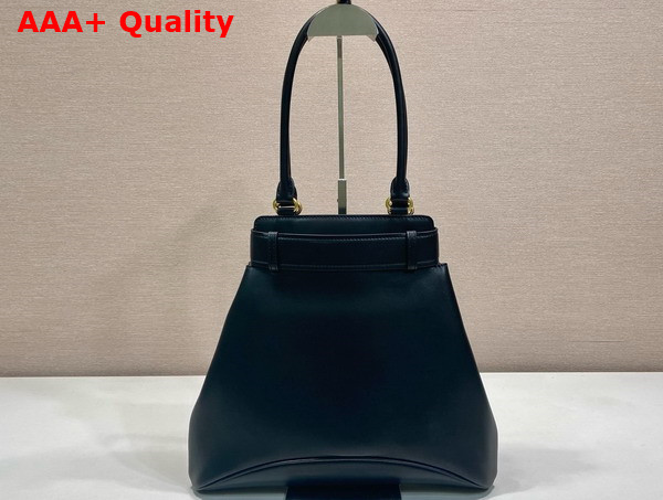 Prada Carey Medium Leather Tote Bag in Black 1BG567 Replica