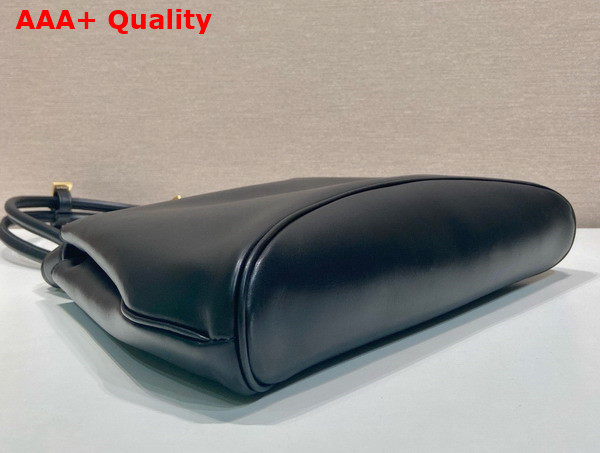 Prada Carey Medium Leather Tote Bag in Black 1BG567 Replica