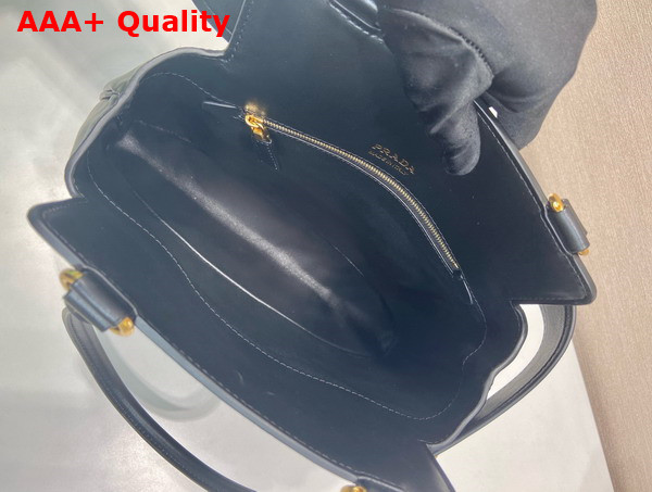 Prada Carey Medium Leather Tote Bag in Black 1BG567 Replica