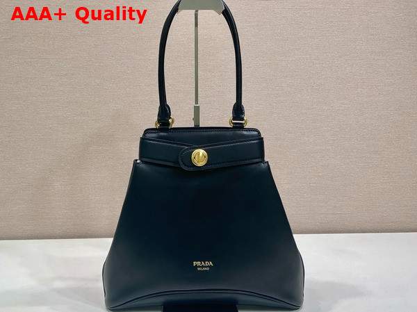 Prada Carey Medium Leather Tote Bag in Black 1BG567 Replica