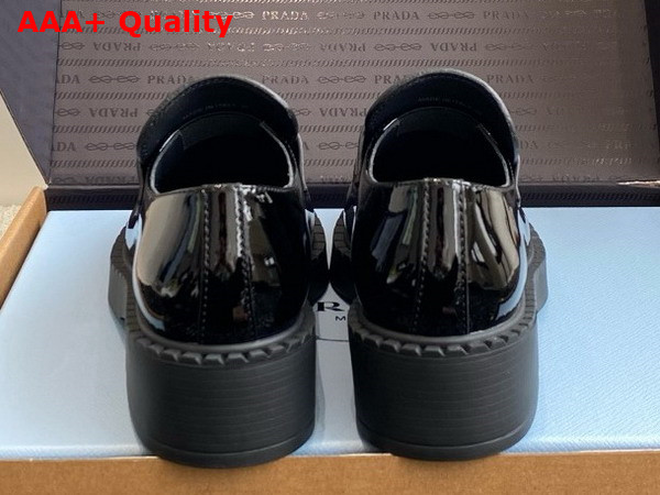 Prada Chocolate Patent Leather Loafers in Black 1D246M Replica