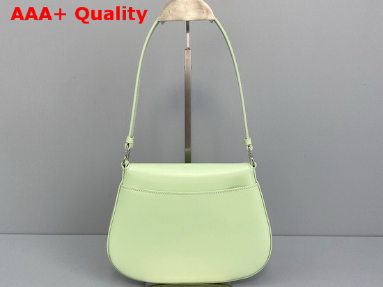Prada Cleo Brushed Leather Shoulder Bag with Flap Aqua Replica