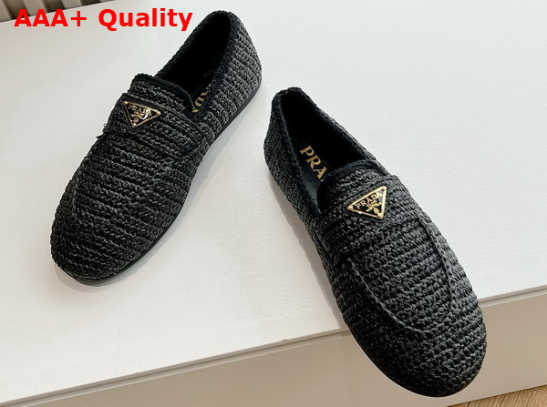 Prada Crochet Loafers in Black 1D437N Replica